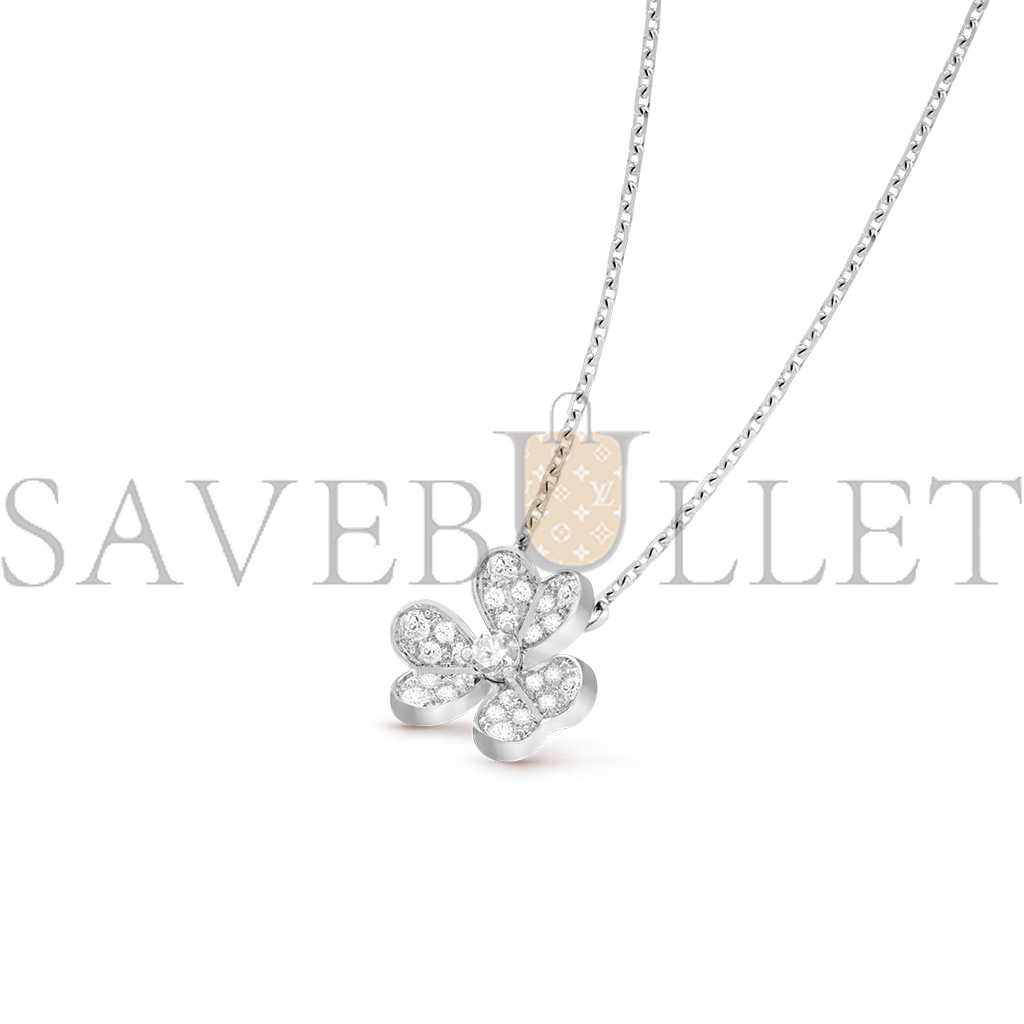V*N CL*F arpels frivole pendant, mini model - white gold, diamond  vcarp3w300